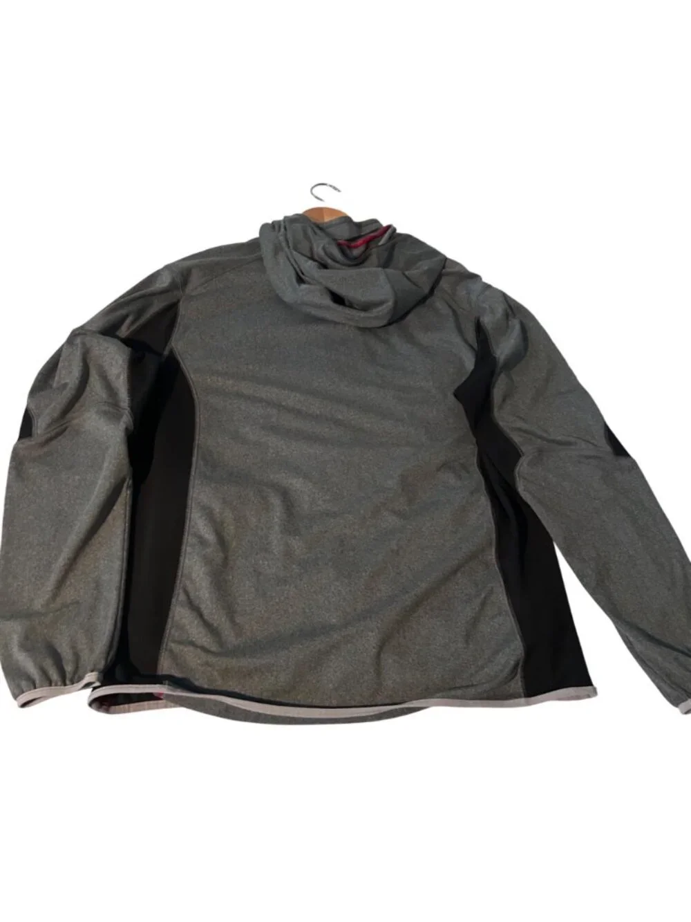 Jordan Mens Gray & Black Dri-Fit Full-Zip Hoodie XXL W/ Red Accents GUC